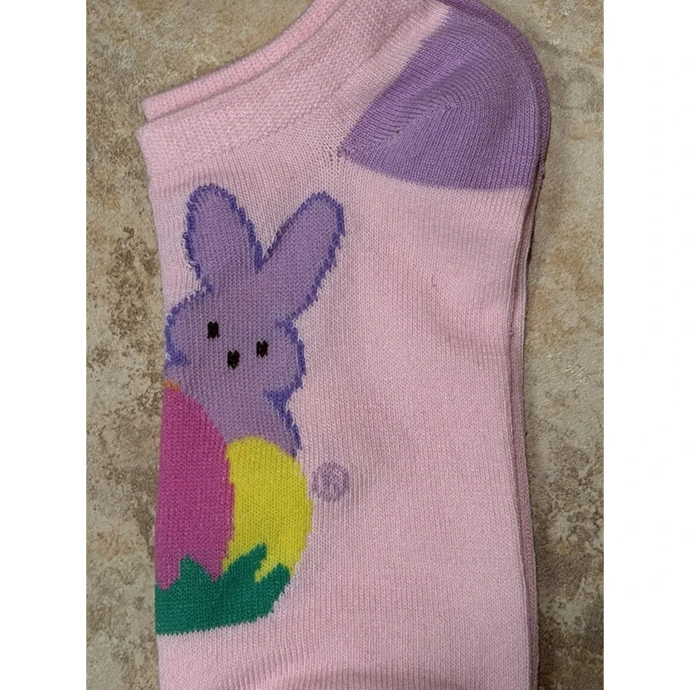 NEW Peeps Easter Pink Bunny & Peep Ankle Socks Unisex Adult Size 5-9.5
